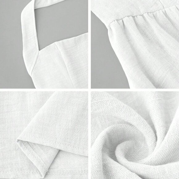 White Casual Women's Vacation Hanging Neck Elegant Long Dress - Picture 4 of 11